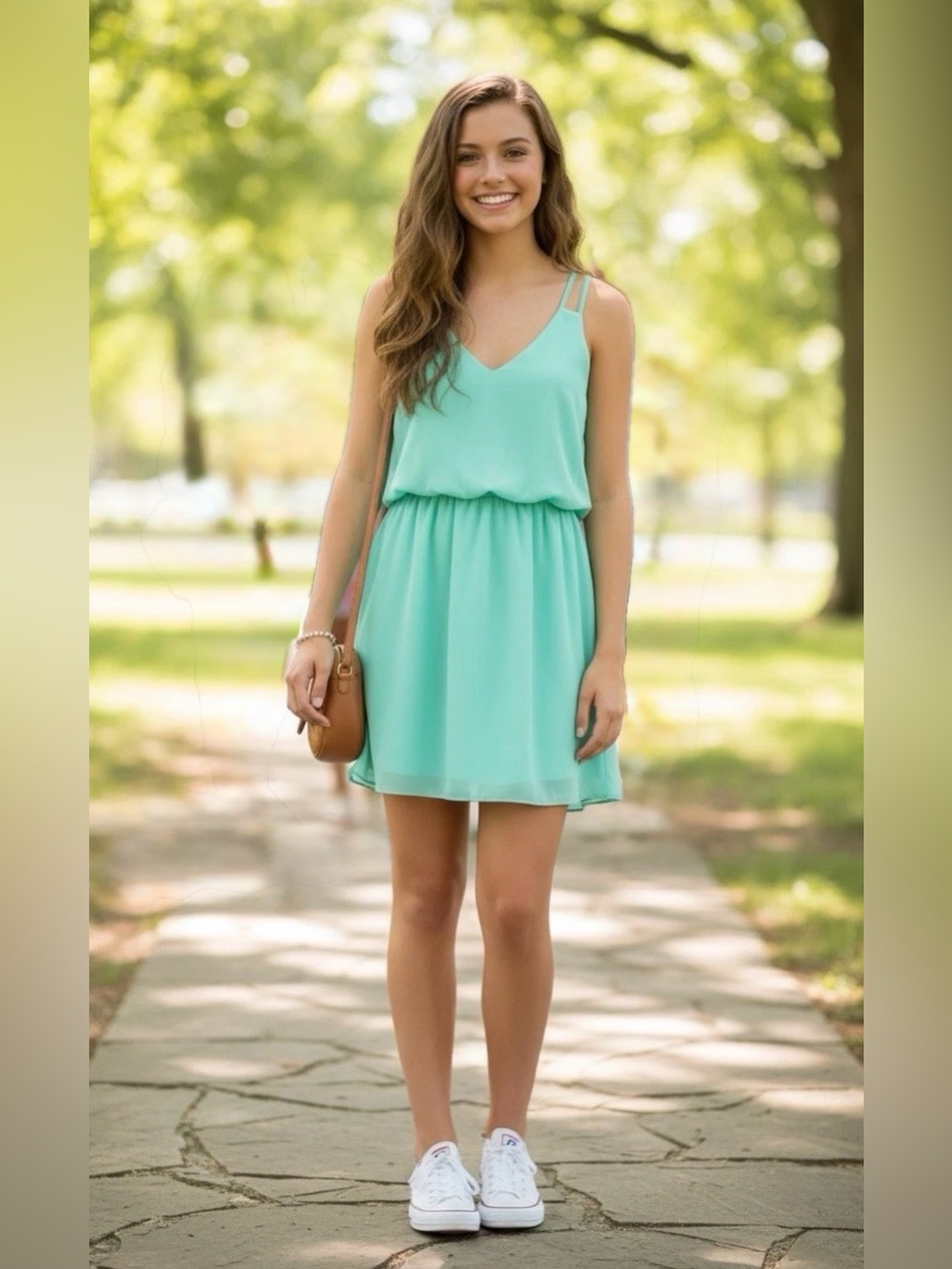 Tobi Teenage Junior Mini Dress Size M Mint Green Sleeveless Party Cocktail